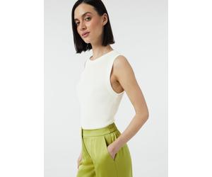 Geripptes Stricktop aus Viskosemix im Slim Fit weiß 46