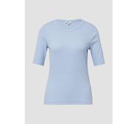 Geripptes T-Shirt im Slim Fit aus Baumwollmix 40 blau 2166438.5083.40