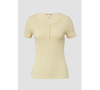 Geripptes T-Shirt mit Knopfleiste M gelb 2167410.1225.M