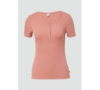 Geripptes T-Shirt mit Knopfleiste M Orange 2167410.2080.M