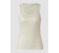 Geripptes Tank-Top mit glitzerndem Coating 38 Beige 2172733.0805.38