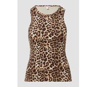 Geripptes Tanktop mit All-over-Print 48 schwarz 2168425.99A9.48