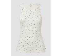 Geripptes Tanktop mit All-over-Print 52 creme 2168425.02A6.52