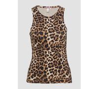 Geripptes Tanktop mit All-over-Print XL schwarz 2165274.99A9.XL