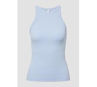 Q/S designed by - Geripptes Tank-Top blau - Gr. - XS