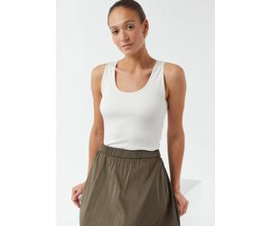 Geripptes Top im Slim Fit weiß 44