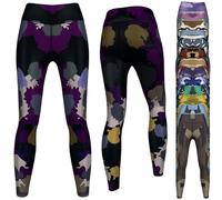German Wear Camo Leggings sehr dehnbar Leggings für Sport, Yoga Gymnastik, Training, Tanzen & Freizeit, 40/L, GYM-8037 Schwarz-Lila