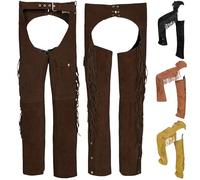 German Wear Chaps Fransenhose Reiter Cowboy Indianer Western Lederchaps Lederhose, 54/XL, Dunkelbraun