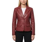 German Wear Damen Lederblazer Lederjacke Blazer Echtleder Jacke aus Lammnappa Leder Schwarz