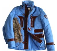German Wear Damen Winterjacke - Damenjacke Trenchcoat Windstopper mit Lederstreifen & Kapuze, Webpelz Winter Outerwear, Warm & Winddichte Jacke