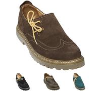 German Wear Haferlschuhe - Herren Trachten Brogue Schuhe, handgefertigtes Leder Dunkelbraun