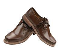 German Wear Haferlschuhe mit Ledersohle Trachtenschuhe Schuhplattler Tanz Schuhe, 45, Dunkelbraun