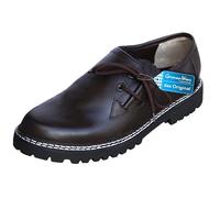 German Wear Haferlschuhe Trachtenschuhe aus Glattleder, Original-Handmachart, Schuhgröße:46 Dunkelbraun