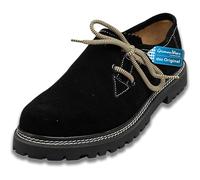 German Wear Haferlschuhe Trachtenschuhe Original Handmachart Trachten Lederschuhe aus Wildleder Echtleder Schuhe mit 2X Schnürsenkel (Schwarz, EU Schuhgrößensystem, Erwachsene, Numerisch, M, 39)