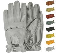 German Wear, Herren Driving Autofahrer-Handschuhe Lederhandschuhe, Größe:10=XL, Farbe:Grau