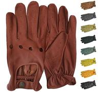 German Wear, Herren Driving Autofahrer-Handschuhe Lederhandschuhe, Größe:10=XL, Farbe:Rotbraun