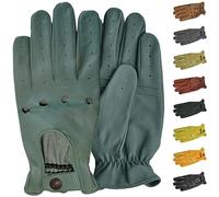 German Wear, Herren Driving Autofahrer-Handschuhe Lederhandschuhe, Größe:9=L, Farbe:Seegrün