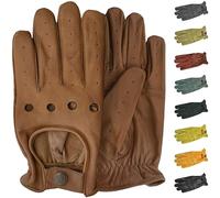 German Wear, Herren Driving Autofahrer-Handschuhe Lederhandschuhe (Karamell, 9=L)