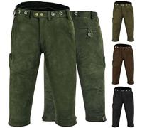 German Wear Jagd Lederhose Kniebundhose Jägerhose Trachtenlederhose Büffelleder 52/L, Dunkelgrün
