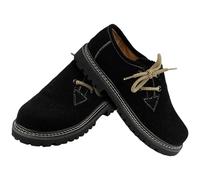 German Wear Kinder Jungen Mädchen Haferlschuhe Trachtenschuhe Wildleder, Farbe:Schwarz, Größe:39