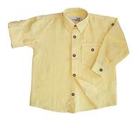 German Wear Kinder Trachtenhemd für Trachtenlederhosen Trachtenmode kariert, 116/122 Gelb