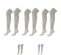 German Wear Lange traditionelle Socken Traditionelle Strümpfe Overknee-Strümpfe 70 cm Socken-Set in Natur | 1 Paar, 2 Paar, 3 Paar, 6 Paar und 12 Paar | 3 x Paar - 41-43