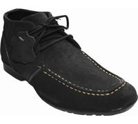 German Wear Leder Desert Boots Stiefeletten Schnürschuhe Wildleder Schuhe Blau, Beige, Braun & Schwarz 42 EU Schwarz