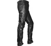 German Wear Lederhose lederjeans bikerjeans Jeans Hose aus Büffelleder Schwarz, Größe:56