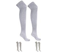 Traditionelle Bayrische Trachtensocken Lange Trachten Socken Strümpfe 70cm Weiß, Größe:38-40