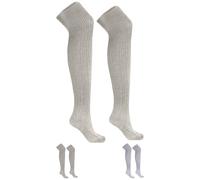 German Wear LANGE Trachtensocken Trachtenstrümpfe Zopf Socken 70cm, Größe:38-40, Natur