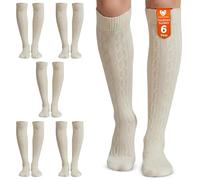 German Wear Trachtenstrümpfe Traditionelle Lange Overknee-Socken 70 cm - Trachtenstrümpfe in Natur