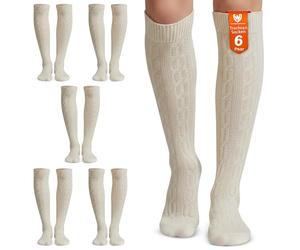 German Wear Trachtenstrümpfe Traditionelle Lange Overknee-Socken 70 cm - Trachtenstrümpfe in Natur