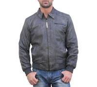 German Wear Trend Lederjacke lammnappa Echtleder Jacke aus Lamm Nappa Leder grau 54