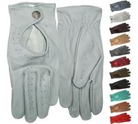 German Wear Unisex Driving Autofahrer-Handschuhe Lederhandschuhe (Grau, 8=M)