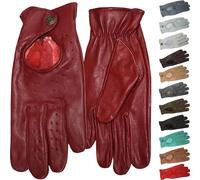 German Wear Unisex Driving Autofahrer-Handschuhe Lederhandschuhe (Weinrot, 10=XL)