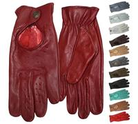 German Wear Unisex Driving Autofahrer-Handschuhe Lederhandschuhe (Weinrot, 8=M)
