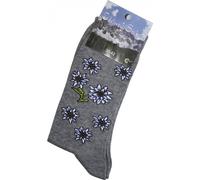 German Wear Unisex Trachtensocken Edelweiß-Socken Blütenmuster Kurze socken, 39-42, Grau