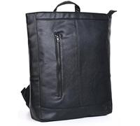 GERMANUS Rucksack Leder Milan Kurierrucksack Laptoptasche für Damen und Herren 11l (Schwarz)