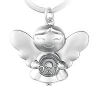 GERNEO® - DAS ORIGINAL - Emma - Premium Schutzengel Schlüsselanhänger - Dein Glücksbringer für Auto, Motorrad & LKW in Silber