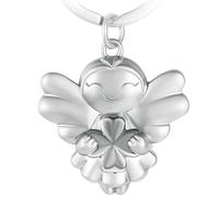 GERNEO® - DAS ORIGINAL - Lisa - Premium Schutzengel Schlüsselanhänger - Geschenk für Schutz & Glück - Glücksbringer mit Kleeblatt in Silber
