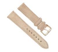 GeRnie Vintage Wildleder Uhrenarmband 18mm 19mm 20mm 22mm 24mm Rindsleder Nähte Armband Sport Schnellverschluss Uhrenarmband Ersatz (Color : Beige-gold, Size : 19mm)