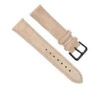 GeRnie Vintage Wildleder Uhrenarmband 18mm 19mm 20mm 22mm 24mm Rindsleder Nähte Armband Sport Schnellverschluss Uhrenarmband Ersatz (Color : Beige-black, Size : 20mm)