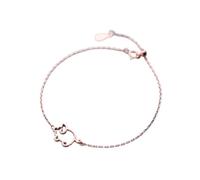 GeRRiT S925 Silber Armband Han Qing New Hollow Rose Gold Schwein Armband Nettes Tier Handwerk, Roségold