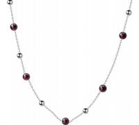 GeRRiT S925 Silber Halskette Weibliche Mode Süße Granat Perlen Halskette Temperament Einfache Schlüsselbein Kette Weiblich, Silver, 925 silver