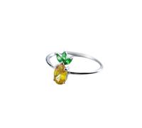 GeRRiT S925 Silber Ring Weibliche Mode Diamant Ananas Ring Temperament Sommer Obst Zeigefinger Ring Weiblich, Silber, 5