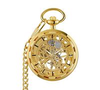 GeRRiT Taschenuhr Herren Taschenuhr Skelett Mechanische Wanduhr Retro Mode Uhr Halskette Steampunk Uhr Anhänger Handaufzug Taschenuhr Vatertag Geburtstagsgeschenk