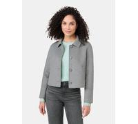 GERRY WEBER Damen Kurze Blazerjacke mit Wollanteil 54cm Langarm Hemdkragen Durchgehende Knopfleiste Grau, 44