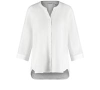 GERRY WEBER Collection - 3/4 Arm Leinenbluse mit Kellerfalte beige/weiß - Gr. - 40
