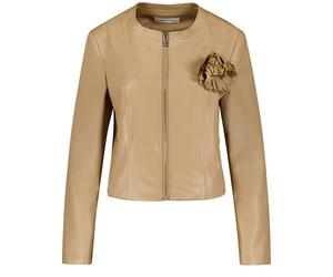 GERRY WEBER Collection - Beschichtete Blazerjacke mit Blumendetail gold - Gr. - 40