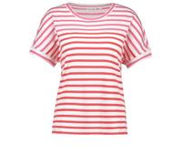 GERRY WEBER Collection - Geripptes Kurzarmshirt mit Ringeln koralle/pink/white stripe mix - Gr. - 48